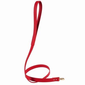 MOSHIQA Red Leather Dog Leash Lead Designer Luxury Celebrity Frenchie Dalmation